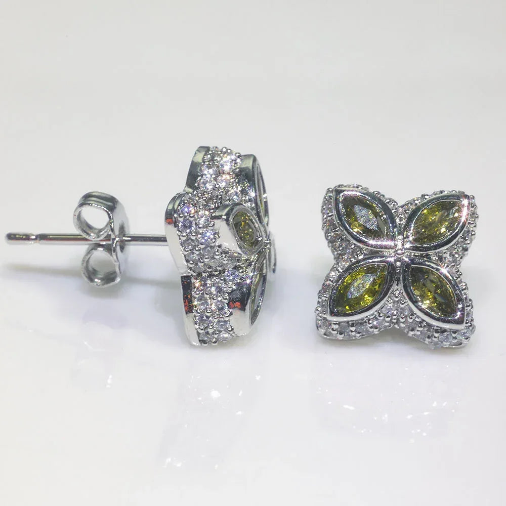 Custom Colorful Gemstone Iced Out Studs Men Earring Hip Hop | Caratix - CaratixJewelry